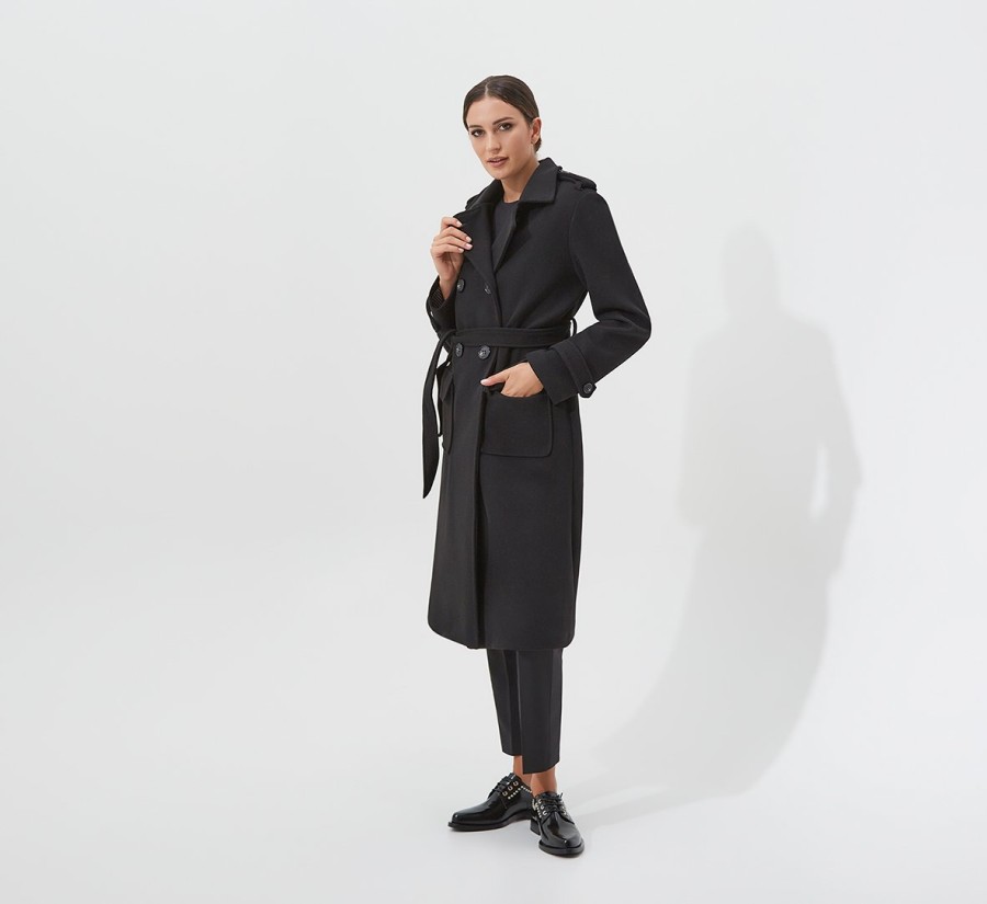 Donna FABIBOUTIQUE Cappotti | Cappotto Fabi Doppiopetto Con Cintura | Fabiboutique