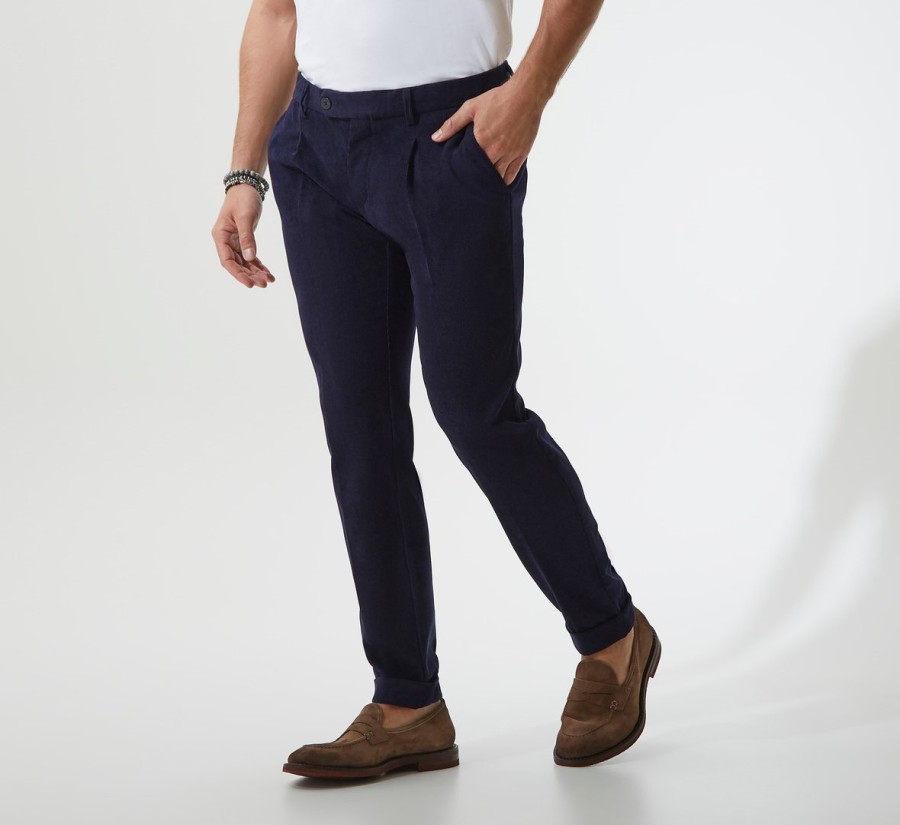 Uomo FABIBOUTIQUE Pantaloni E Jeans | Pantaloni Slim Fit Blu | Fabiboutique